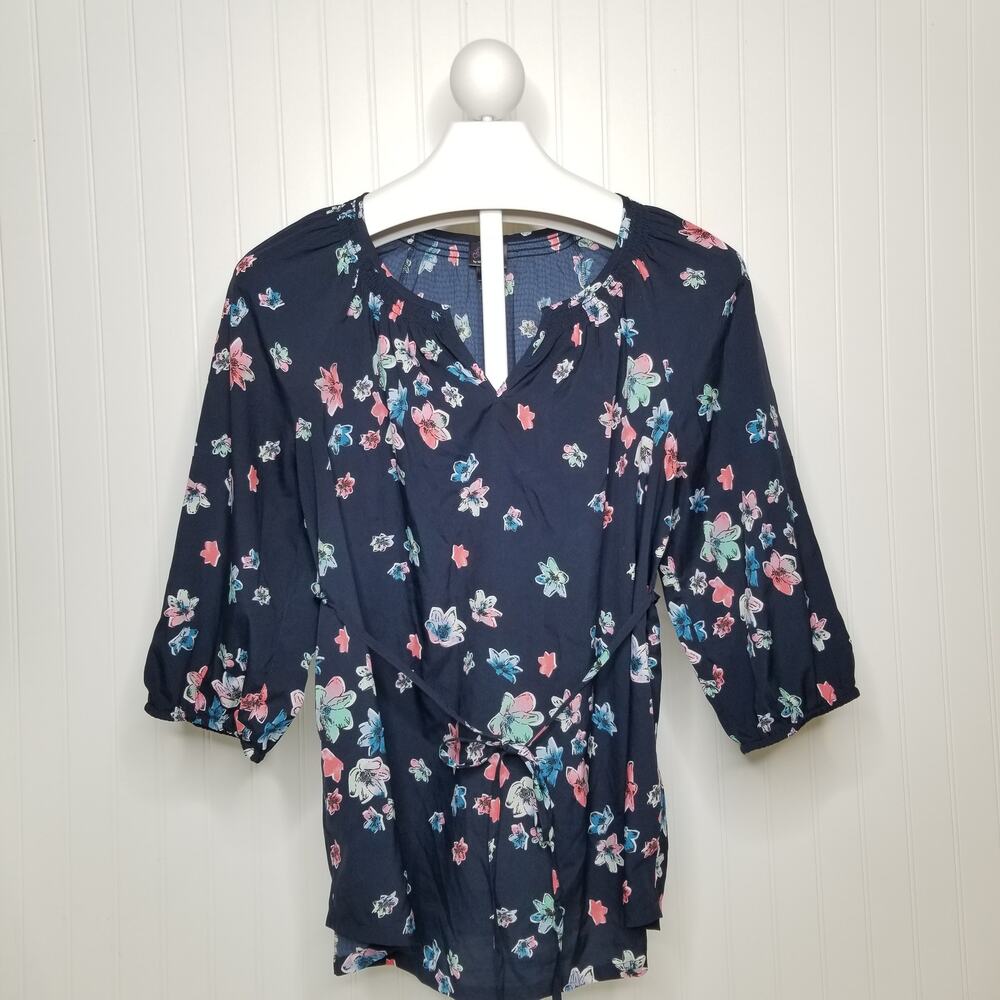 Oh Baby Maternity Floral Tie Waist‎ Top LG